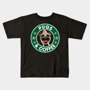 Pugs And Coffee Kids T-Shirt